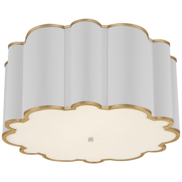 Flush Mount, 4-Light, White, Gild, Frosted Acrylic, 13"W (AH 4021WHT/G-FA CLV5Y)