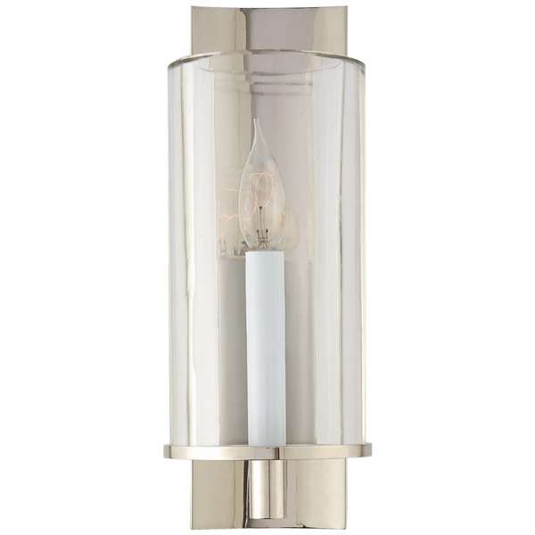 Wall Sconce, 1-Light, Polished Nickel, Clear Glass, 14.5"H (ARN 2010PN-CG 2K2RP)