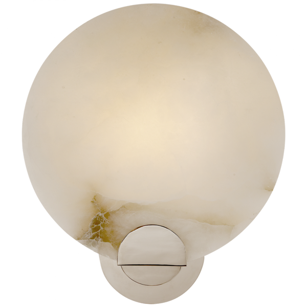 Single Wall Sconce, 1-Light, Polished Nickel, Alabaster Shade, 12.75"H (ARN 2039PN-ALB 2K3NV)