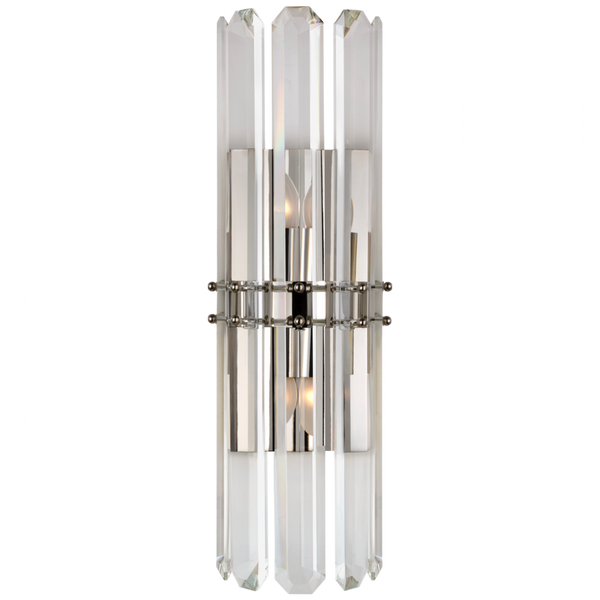 Wall Sconce, 2-Light, Polished Nickel, Crystal, 22"H (ARN 2125PN CM00W)