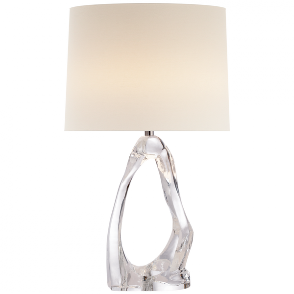 Table Lamp, 1-Light, Clear Glass, Linen Shade, 31"H (ARN 3100CG-L 2K3PX)