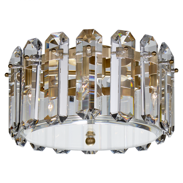 Flush Mount, 4-Light, Hand-Rubbed Antique Brass, Crystal, 14.25"W (ARN 4124HAB-CG CHTK7)