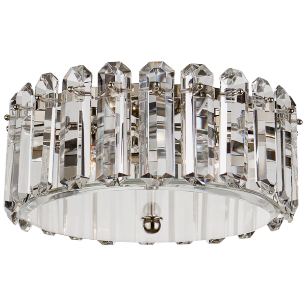 Flush Mount, 4-Light, Polished Nickel, Crystal, 18"W (ARN 4125PN CM00R)