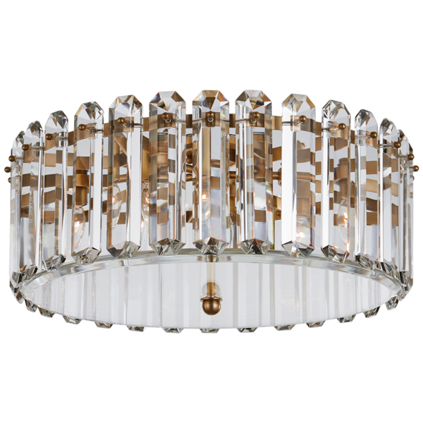 Flush Mount, 5-Light, Hand-Rubbed Antique Brass, Crystal, 24.75"W (ARN 4126HAB CM00T)