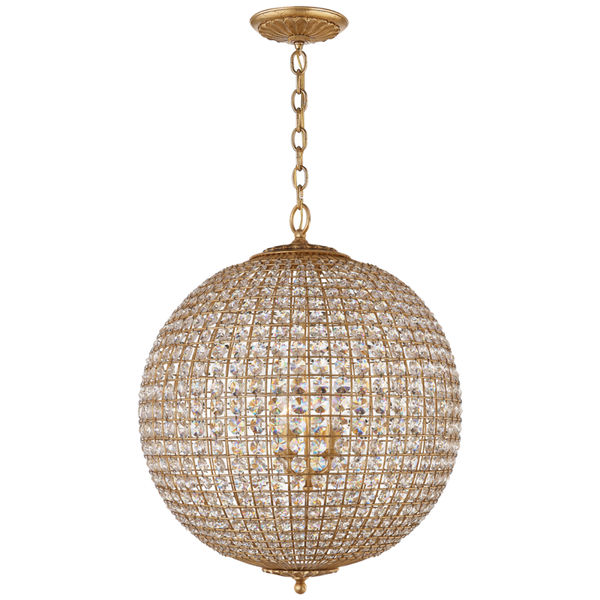 Sphere Chandelier, 4-Light, Gild, 23.25"W (ARN 5101G-CG 2K1TF)