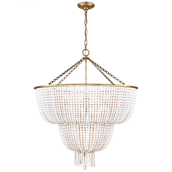 Chandelier, 12-Light, Hand-Rubbed Antique Brass, White Acrylic Shade, 32.25"W (ARN 5104HAB-WG 2MWJF)