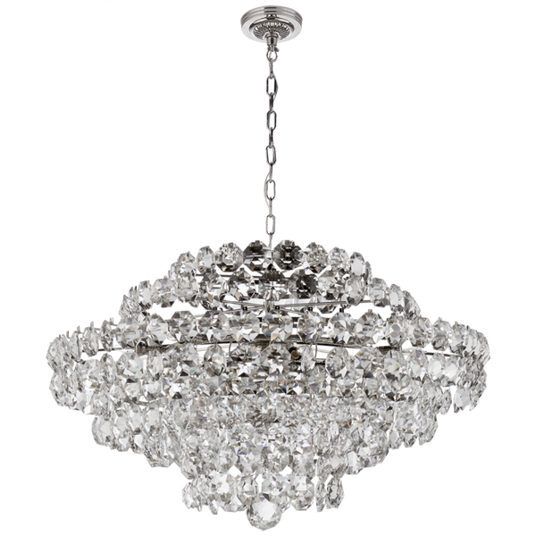 Chandelier, 18-Light, Polished Nickel, Crystal Shade, 36.75"W (ARN 5120PN-CG 2K1TA)