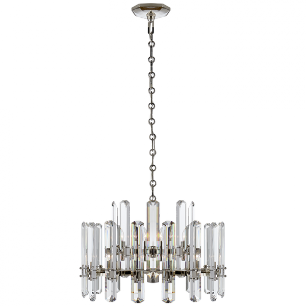 Chandelier, 12-Light, Polished Nickel, 24.25"W (ARN 5124PN-CG 2MWJN)