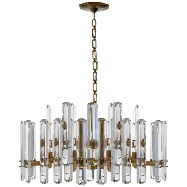 Chandelier, 18-Light, Hand-Rubbed Antique Brass, 32"W (ARN 5125HAB-CG 2V5RJ)