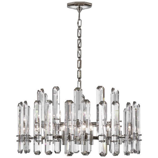 Chandelier, 18-Light, Polished Nickel, 32"W (ARN 5125PN-CG 2V5RK)