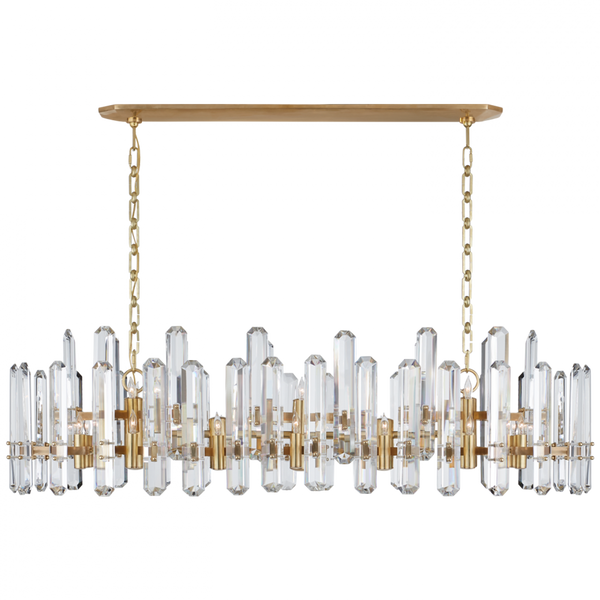 Linear Chandelier, 24-Light, Hand-Rubbed Antique Brass, 55"W (ARN 5127HAB-CG CLY46)