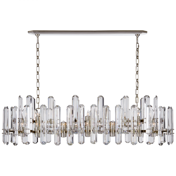 Linear Chandelier, 24-Light, Polished Nickel, 55"W (ARN 5127PN-CG CLY47)