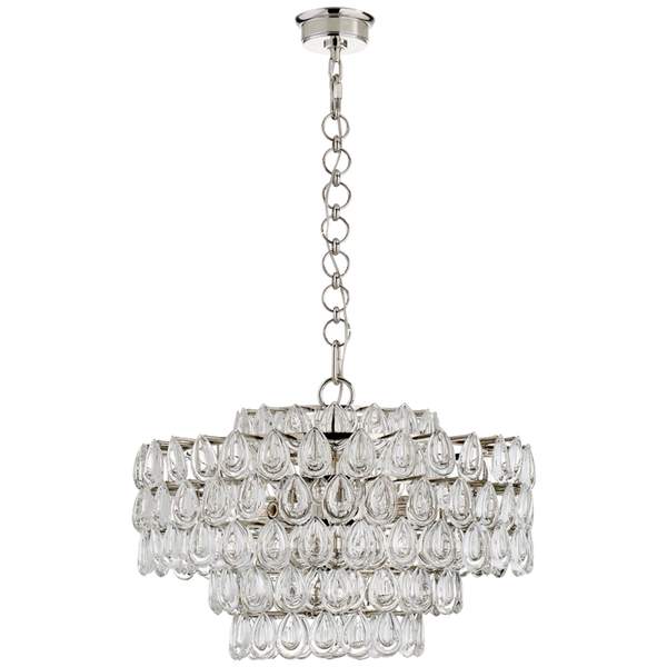 Chandelier, 12-Light, Polished Nickel, 25"W (ARN 5173PN-CG 2R62H)