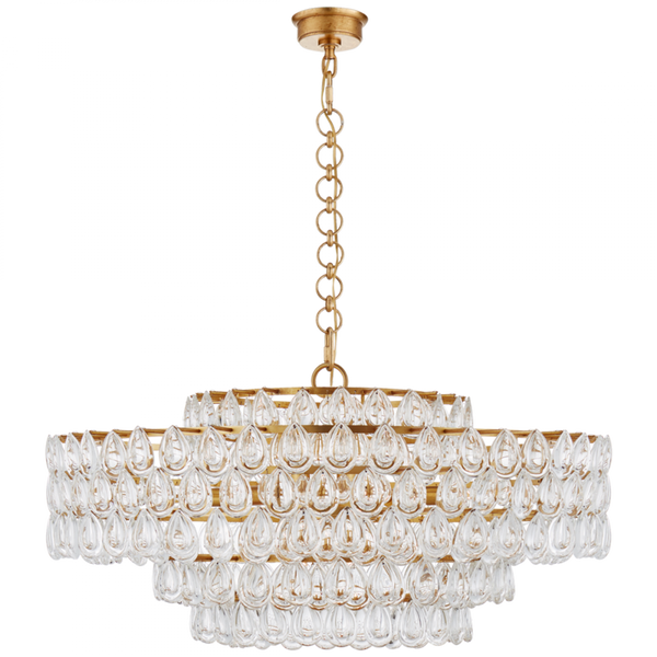 Chandelier, 12-Light, Gild, Crystal Shade, 36"W (ARN 5174G-CG CLZ33)