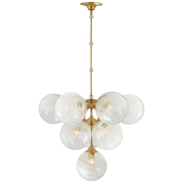 Chandelier, 10-Light, Hand-Rubbed Antique Brass, 28"W (ARN 5401HAB-WG 2V5RL)