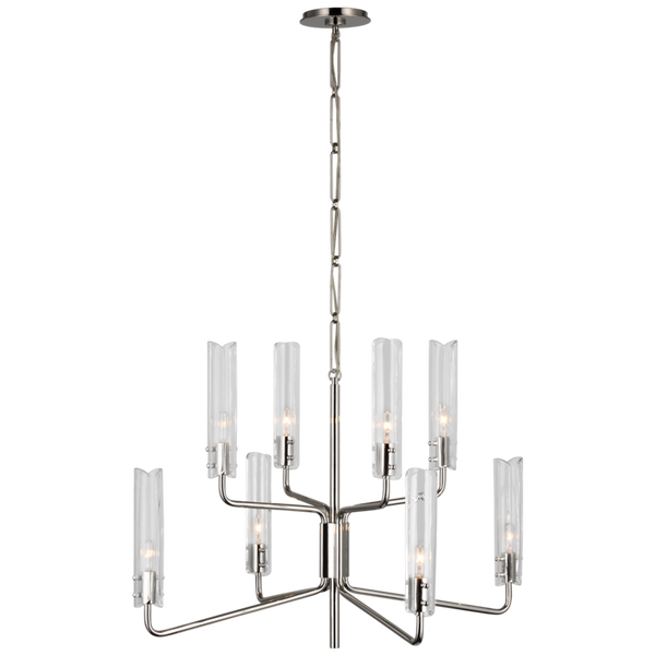 Medium Two-Tier Chandelier - Polished Nickel