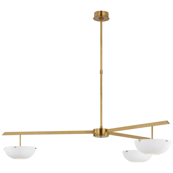 LED Extra Large Chandelier - Hand-Rubbed Antique Brass and Matte White