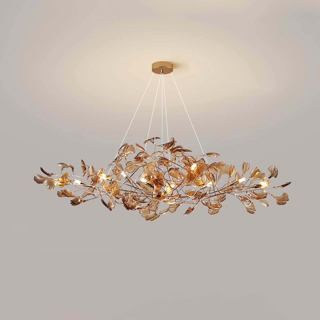 Acrylic Ginkgo Leaf Candelabrum Chandelier