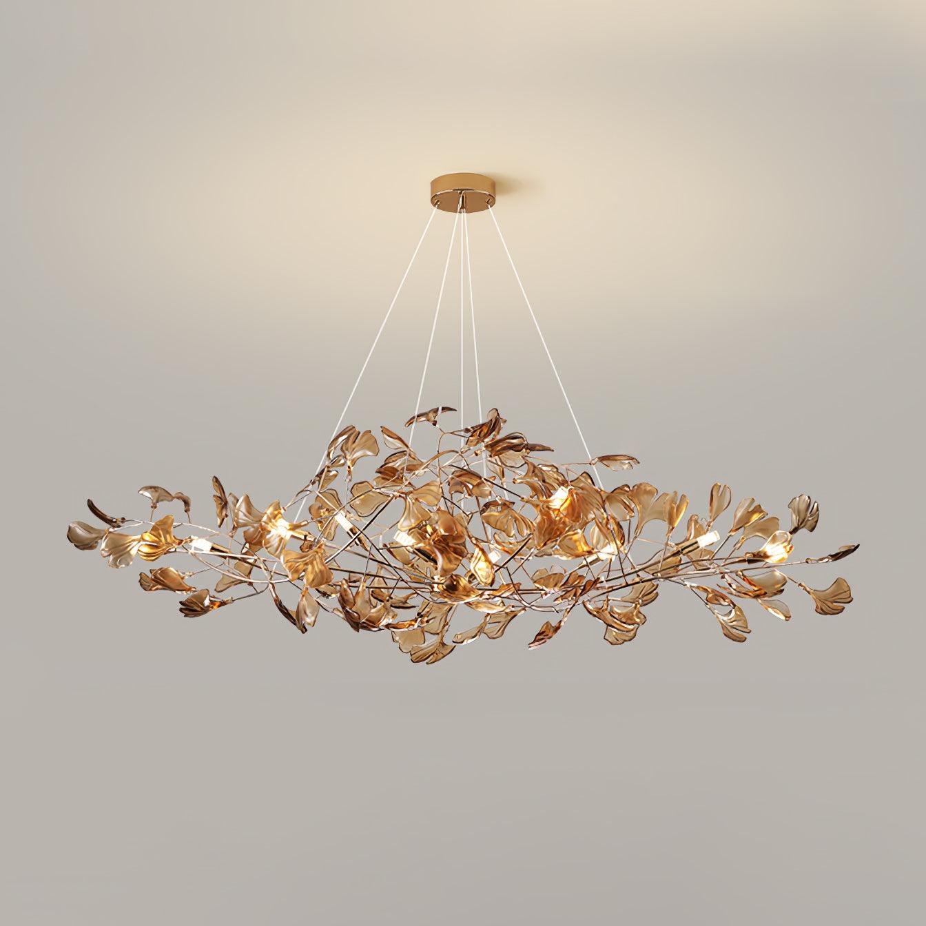 Acrylic Ginkgo Leaf Candelabrum Chandelier