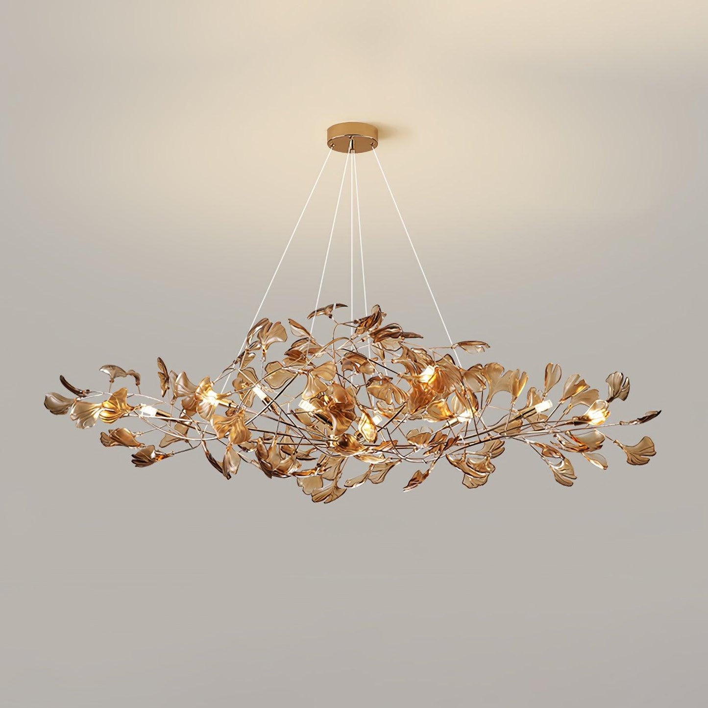 Acrylic Ginkgo Leaf Candelabrum Chandelier