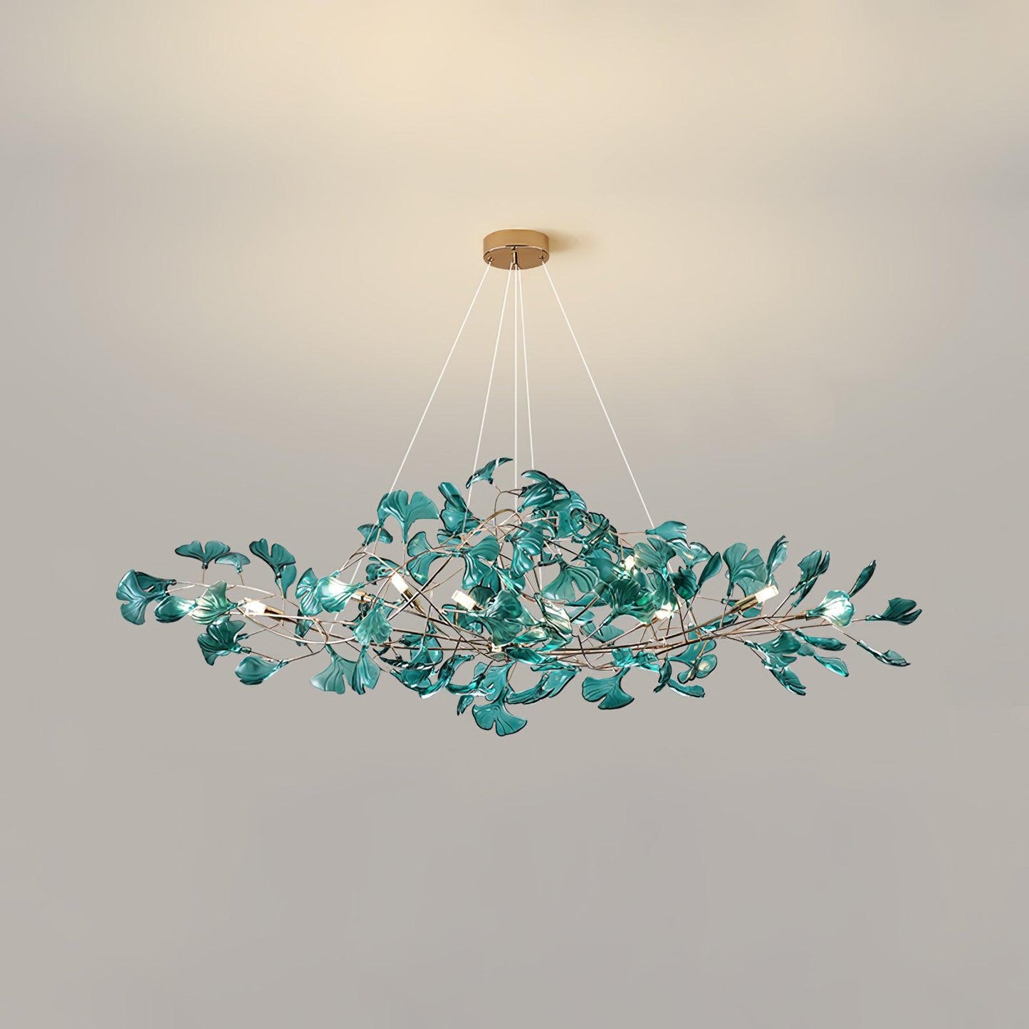 Acrylic Ginkgo Leaf Candelabrum Chandelier