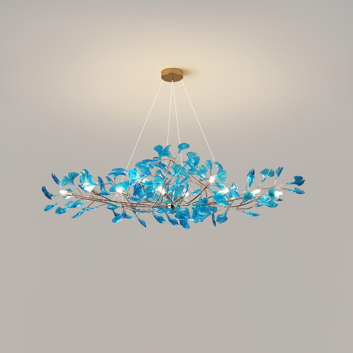 Acrylic Ginkgo Leaf Candelabrum Chandelier