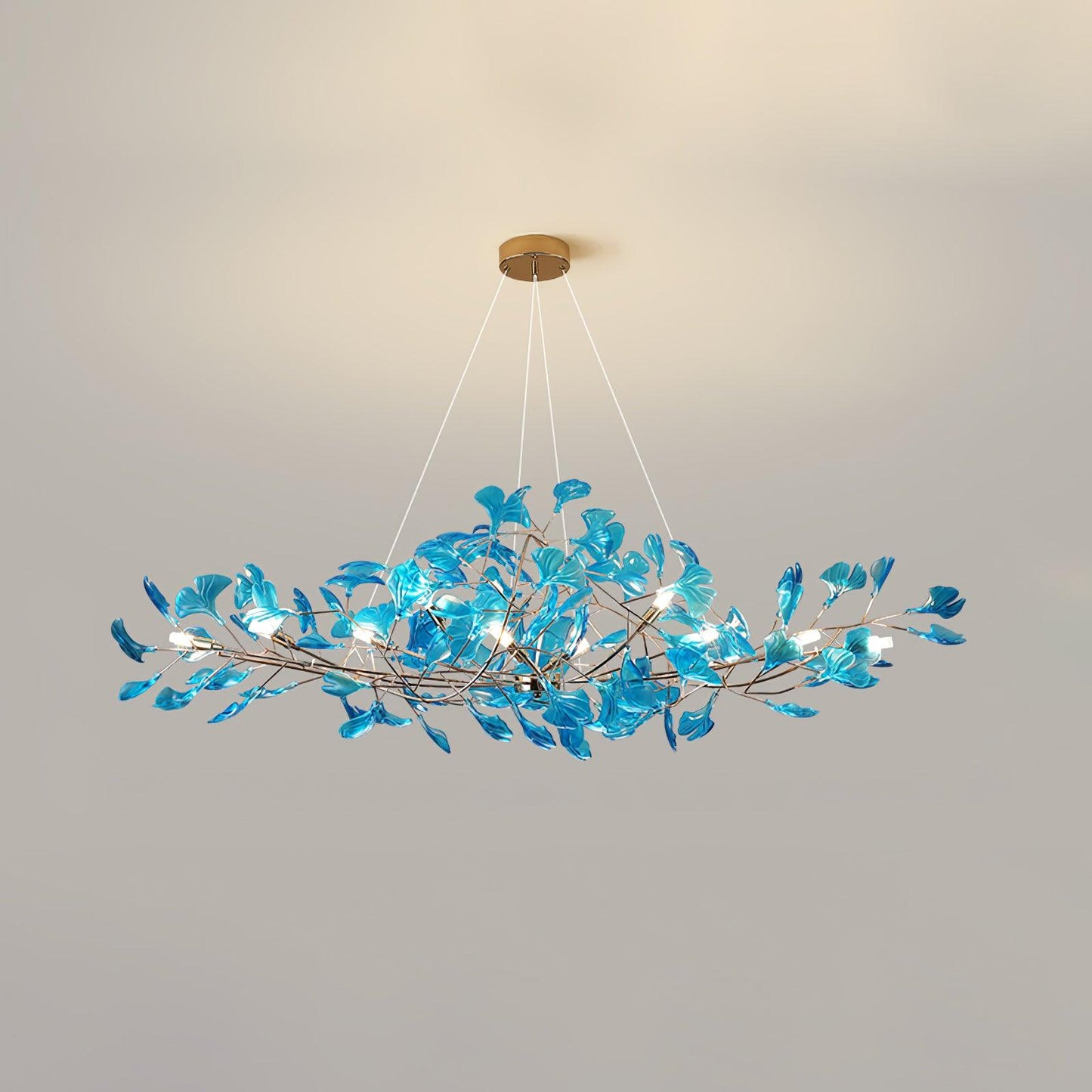 Acrylic Ginkgo Leaf Candelabrum Chandelier