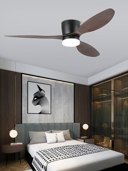 Aerodynamics Wooden 48"/52" Flush mount light Ceiling Fan Light