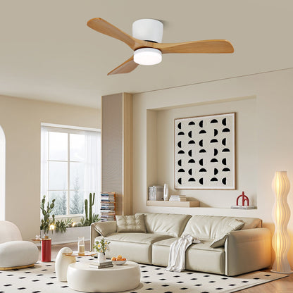 Aerodynamics Wooden 48"/52" Flush mount light Ceiling Fan Light