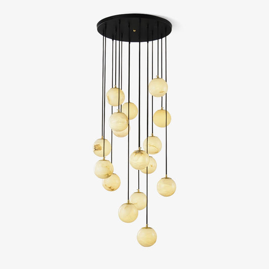 Alabaster Balls Cluster Electrolier Chandelier