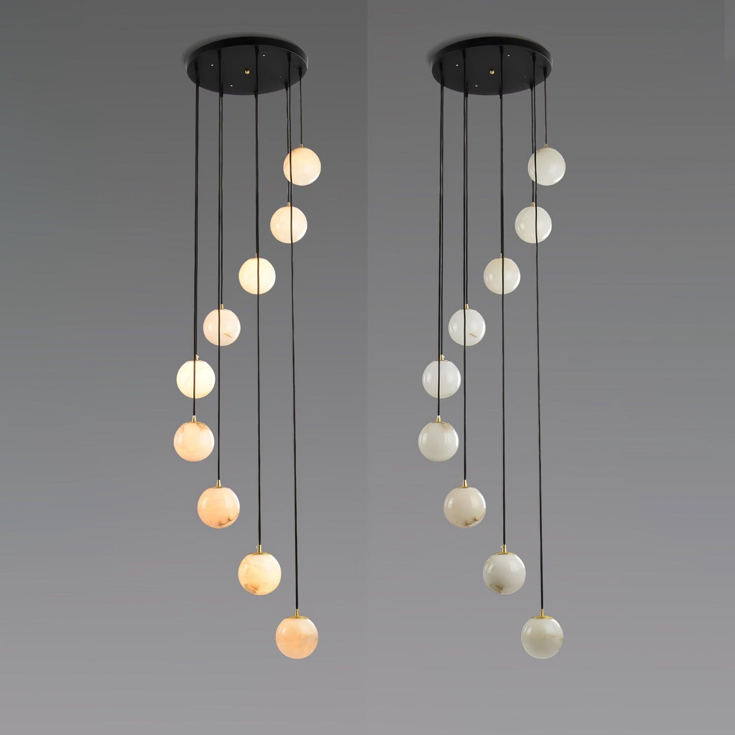 Alabaster Balls Cluster Electrolier Chandelier