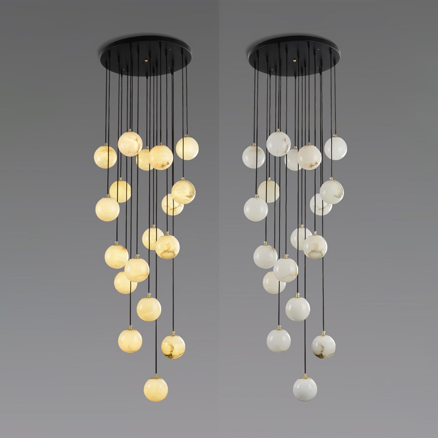 Alabaster Balls Cluster Electrolier Chandelier