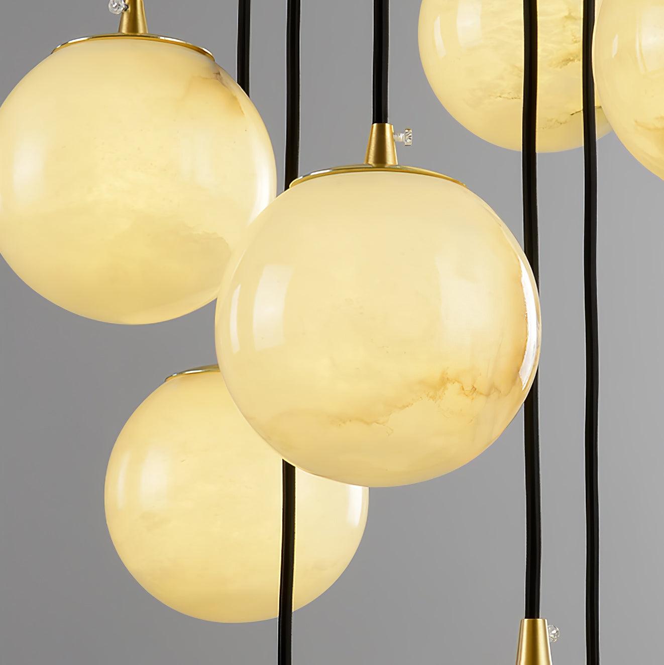 Alabaster Balls Cluster Electrolier Chandelier