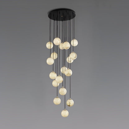 Alabaster Balls Cluster Electrolier Chandelier