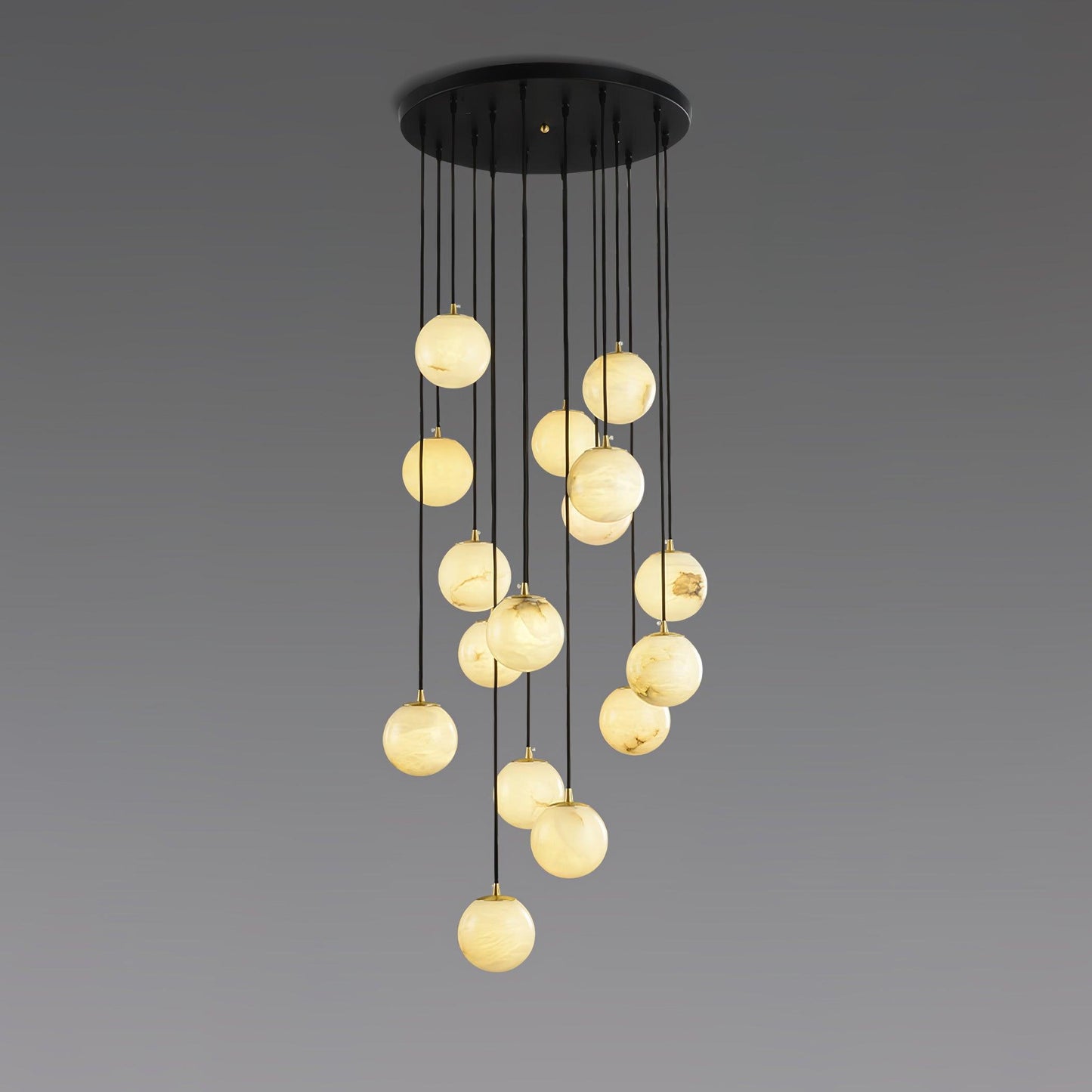 Alabaster Balls Cluster Electrolier Chandelier