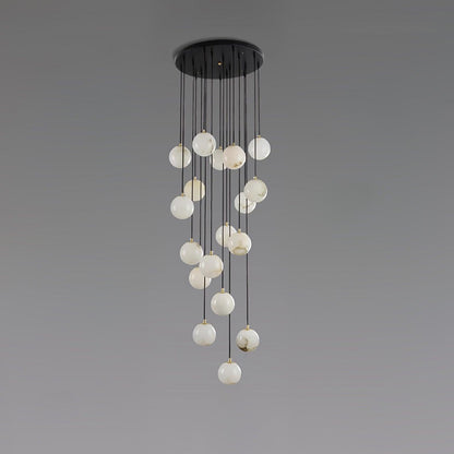 Alabaster Balls Cluster Electrolier Chandelier