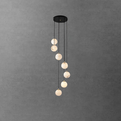 Alabaster Balls Cluster Electrolier Chandelier