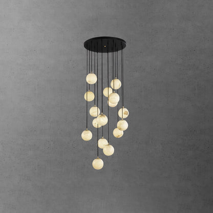 Alabaster Balls Cluster Electrolier Chandelier