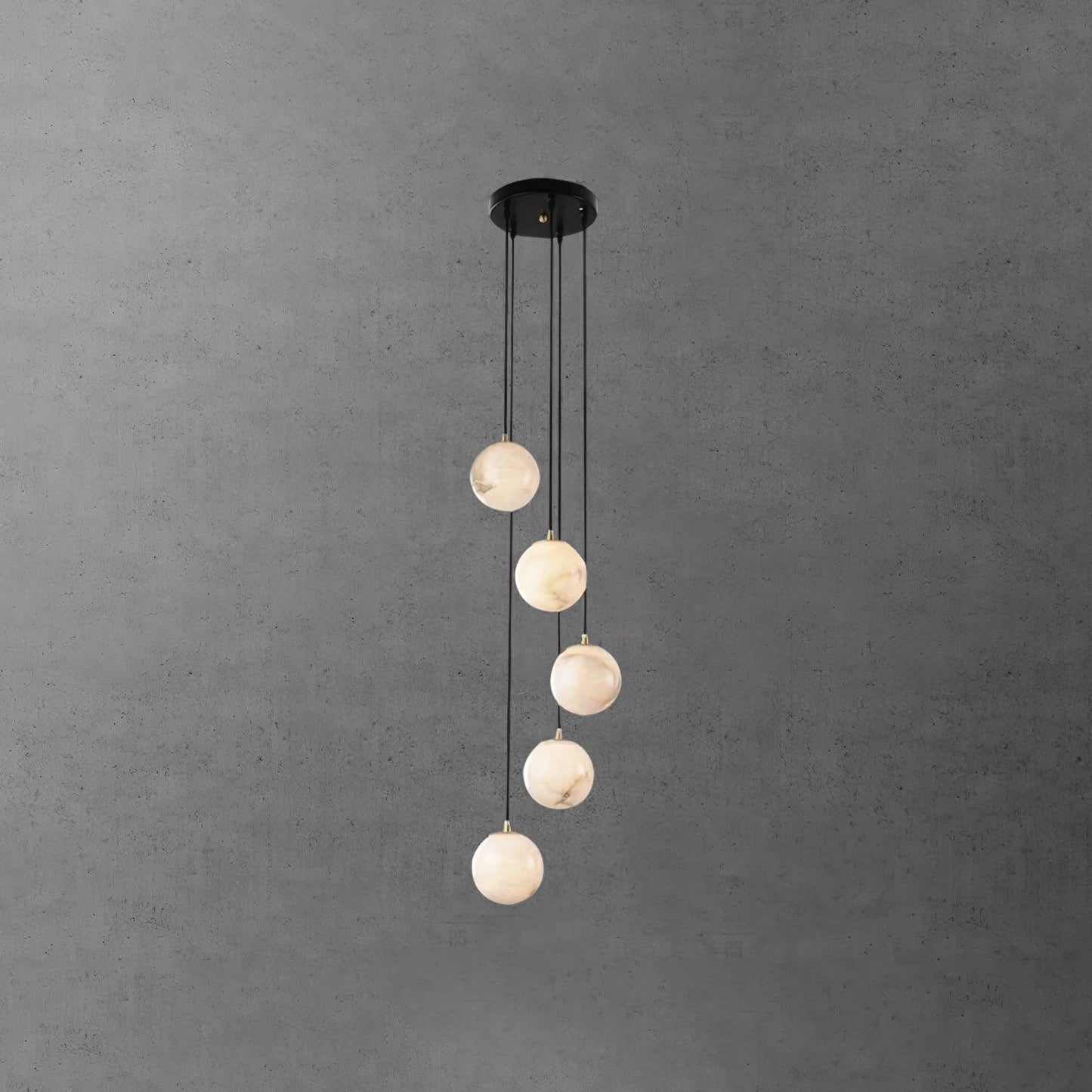 Alabaster Balls Cluster Electrolier Chandelier