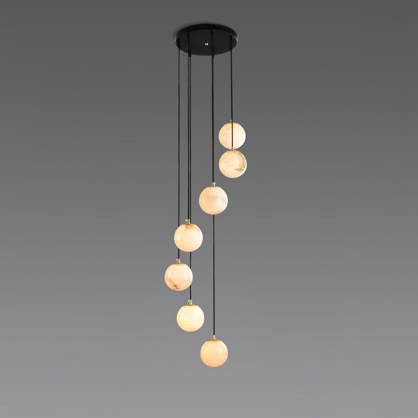 Alabaster Balls Cluster Electrolier Chandelier