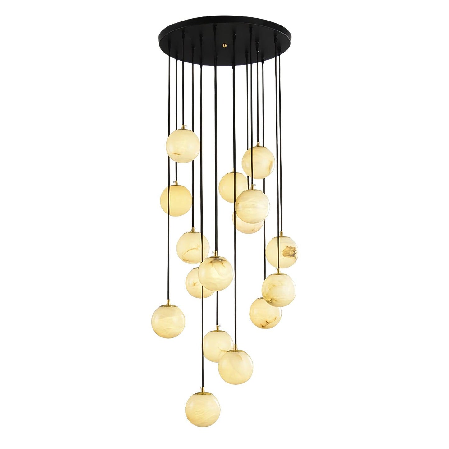 Alabaster Balls Cluster Electrolier Chandelier