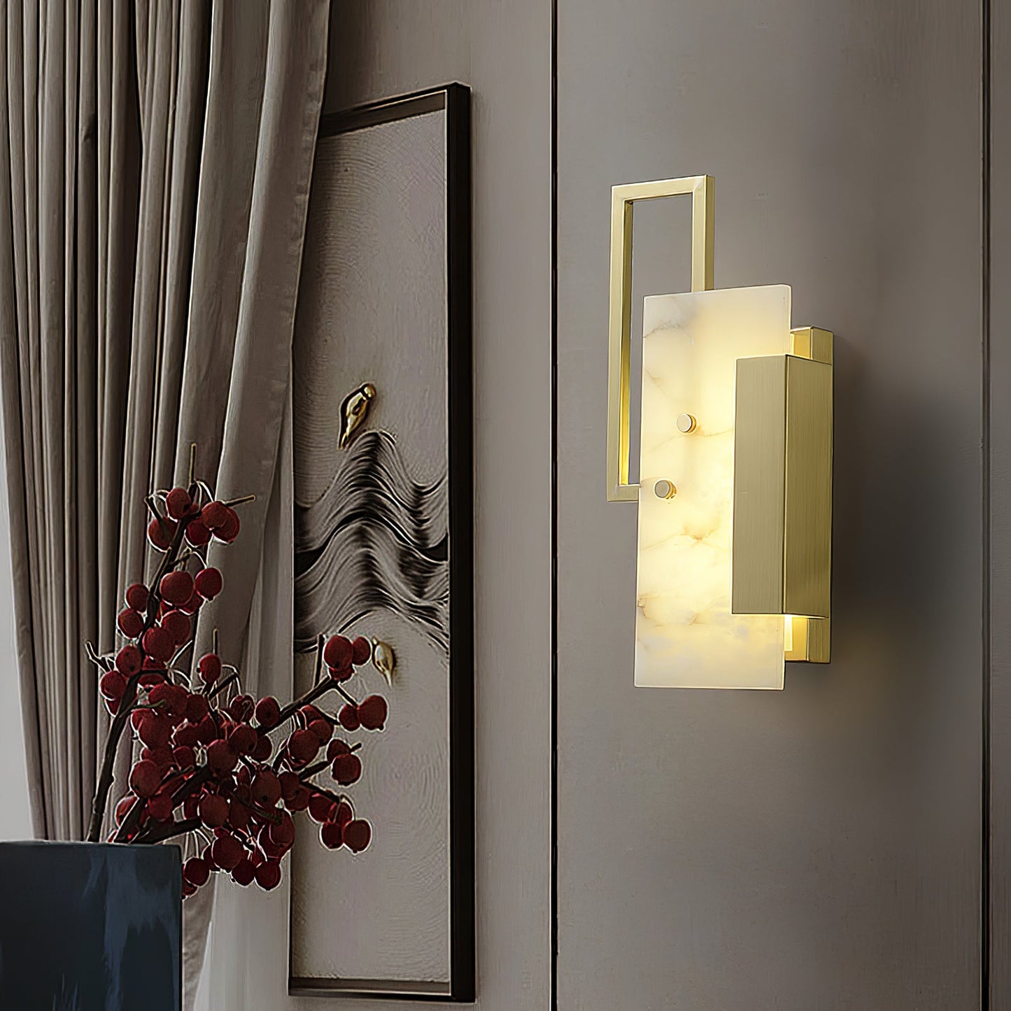 Althea Alabaster Wall sconce Wall Sconce