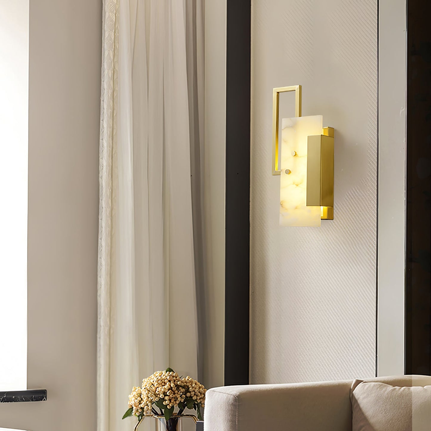 Althea Alabaster Wall sconce Wall Sconce