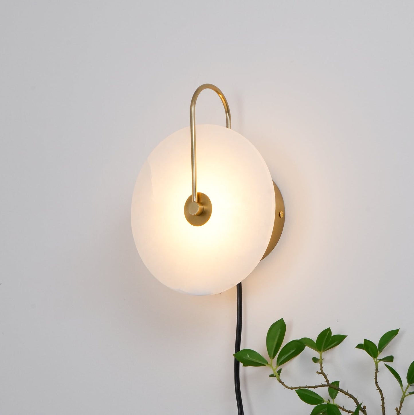 Alabaster LED Plug-In Lamp bracket Wall Lamp