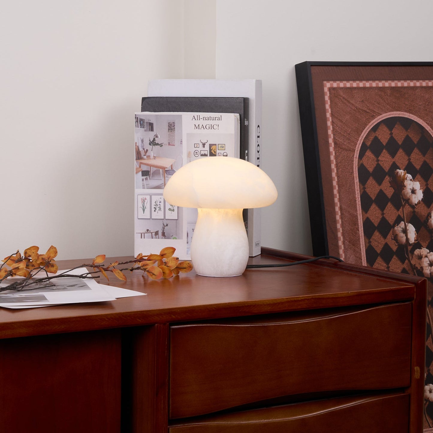 Alabaster Mushroom Reading light Table Lamp