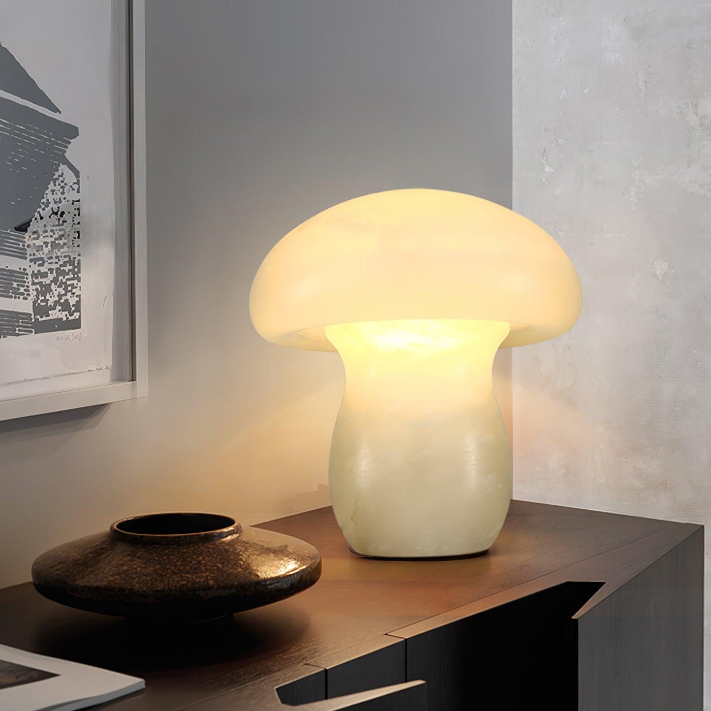 Alabaster Mushroom Reading light Table Lamp