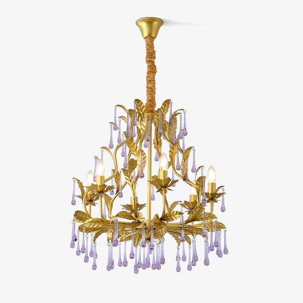 Amethyst Drops Glass Electrolier Chandelier