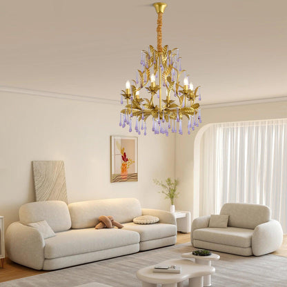 Amethyst Drops Glass Electrolier Chandelier