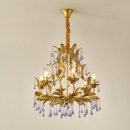 Amethyst Drops Glass Electrolier Chandelier