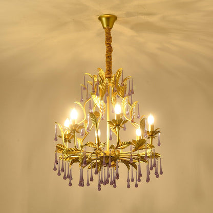 Amethyst Drops Glass Electrolier Chandelier